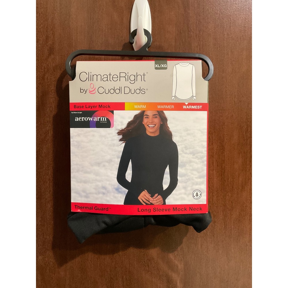 ClimateRight - Cuddl Duds Women's Thermal Guard Base Layer Mock Neck Top,Size XL